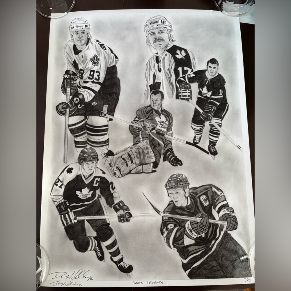 Maple Leafs Legends Signed Print Halliday Limited Ed 7/100 Gilmour Clark Sittler